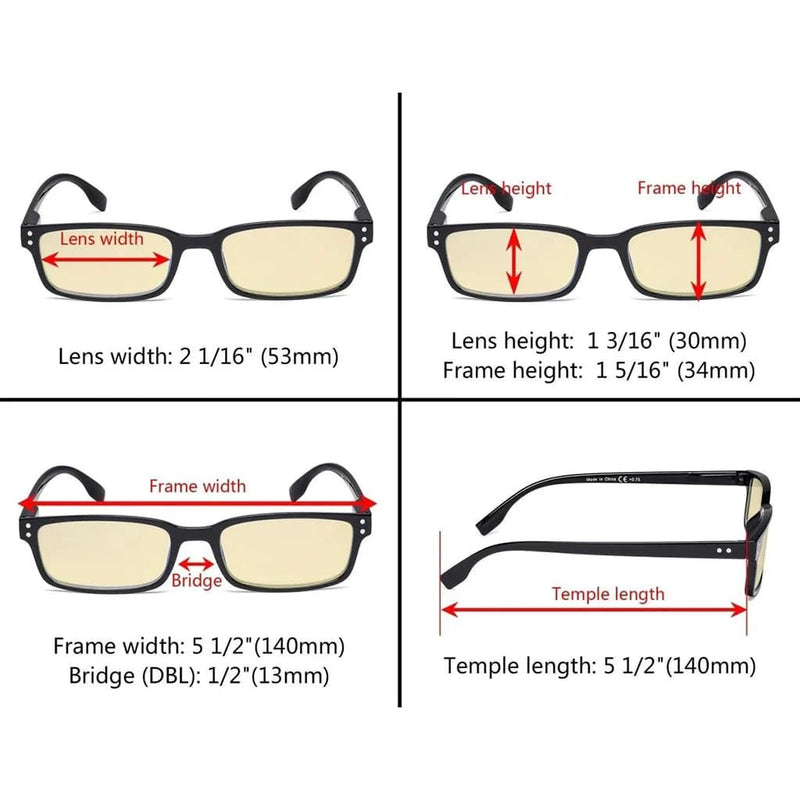 eyekeeper.com 4 Pack Small Lens Blue Light Blocking Reading Glasses TM097 Eyeglasses
