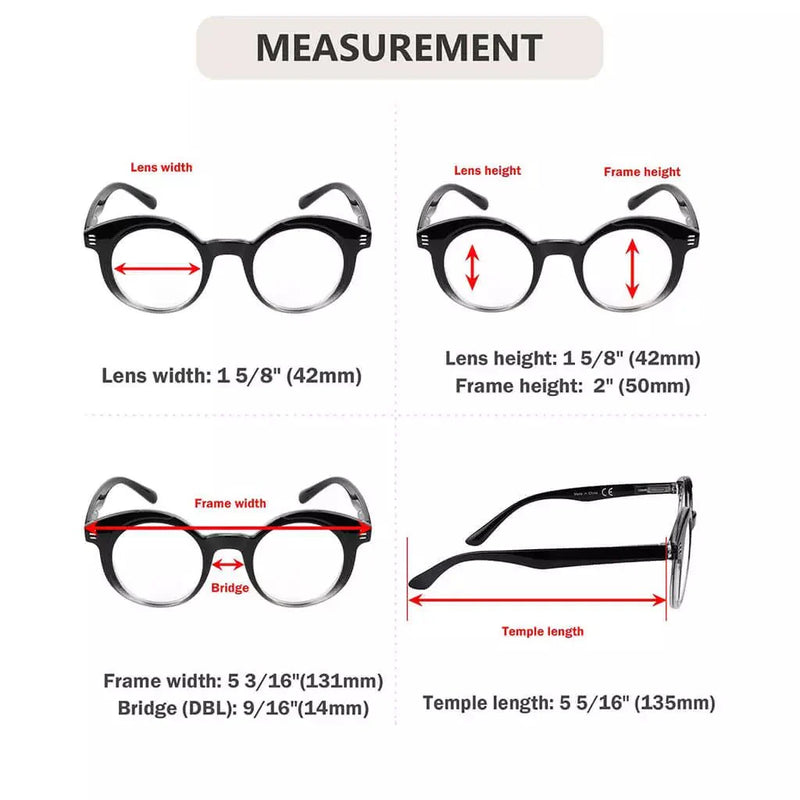 eyekeeper.com 4 Pack Small Lens Round Reading Glasses R2032 Eyeglasses