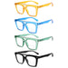 Eyekeeper  - 4 Pack Chic Square Bifocal Reading Glasses BR2034