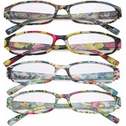 eyekeeper.com 4 Pack Small Reading Glasses Funky Floral Pattern Readers R9104F Eyeglasses