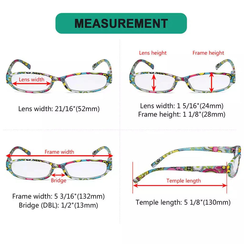 eyekeeper.com 4 Pack Small Reading Glasses Funky Floral Pattern Readers R9104F Eyeglasses