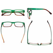 eyekeeper.com 4 Pack Small Rectangle Reading Glasses Stylish Readers R108D Eyeglasses