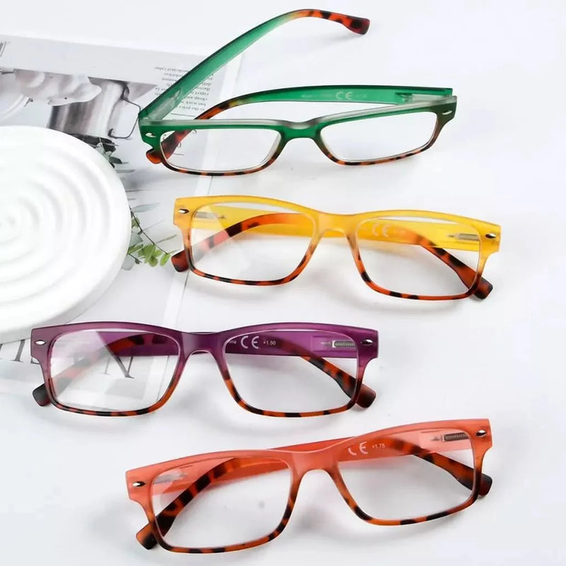 eyekeeper.com 4 Pack Small Rectangle Reading Glasses Stylish Readers R108D Eyeglasses