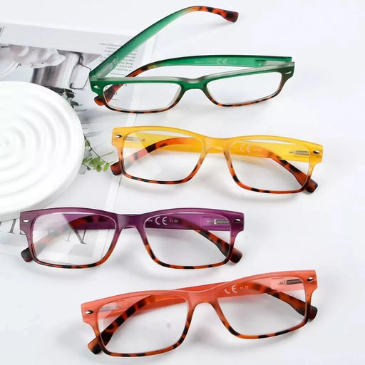 eyekeeper.com 4 Pack Small Rectangle Reading Glasses Stylish Readers R108D Eyeglasses