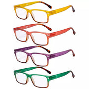eyekeeper.com 4 Pack Small Rectangle Reading Glasses Stylish Readers R108D Eyeglasses
