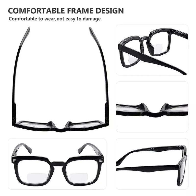 eyekeeper.com 4 Pack Square Bifocal Reading Glasses BR2104 Eyeglasses