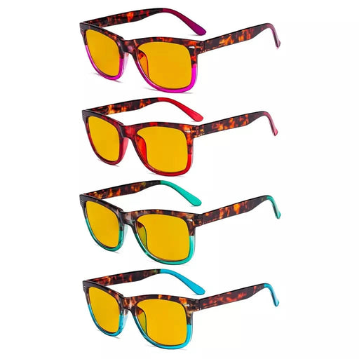 eyekeeper.com 4 Pack Square Blue Light Blocking Reading Glasses HP080D Eyeglasses