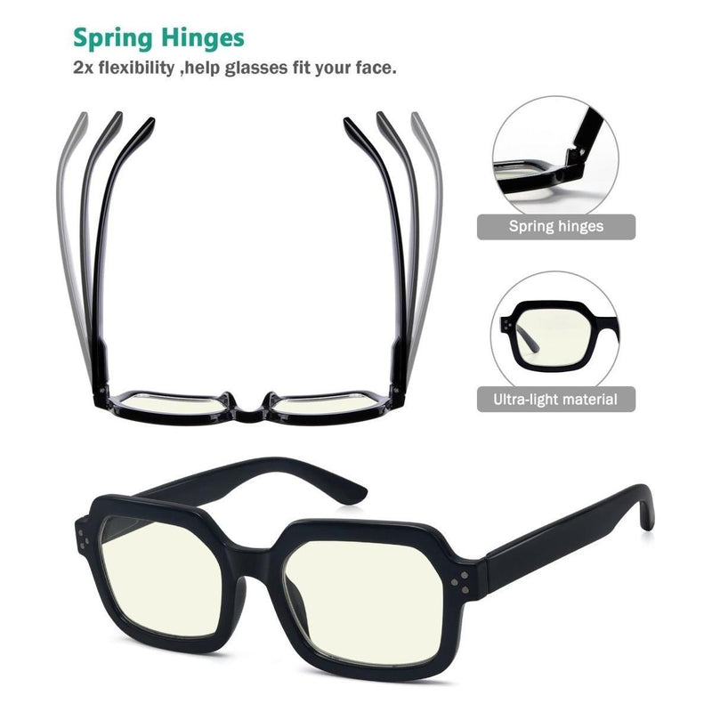 eyekeeper.com 4 Pack Square Blue Light Filter Readers UVR2130 Eyeglasses