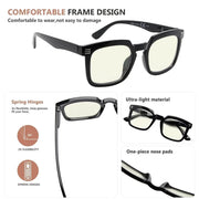 eyekeeper.com 4 Pack Square Blue Light Filter Readers UV2104 Eyeglasses
