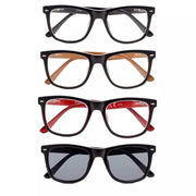 eyekeeper.com 4 Pack Square Large Lenses Reading Glasses Spring-Hinges Readers R080 Eyeglasses