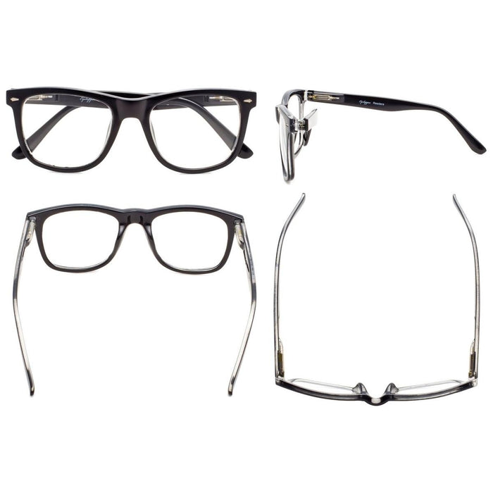 Eyekeeper - 4 Pack Square Stylish Reading Glasses R080