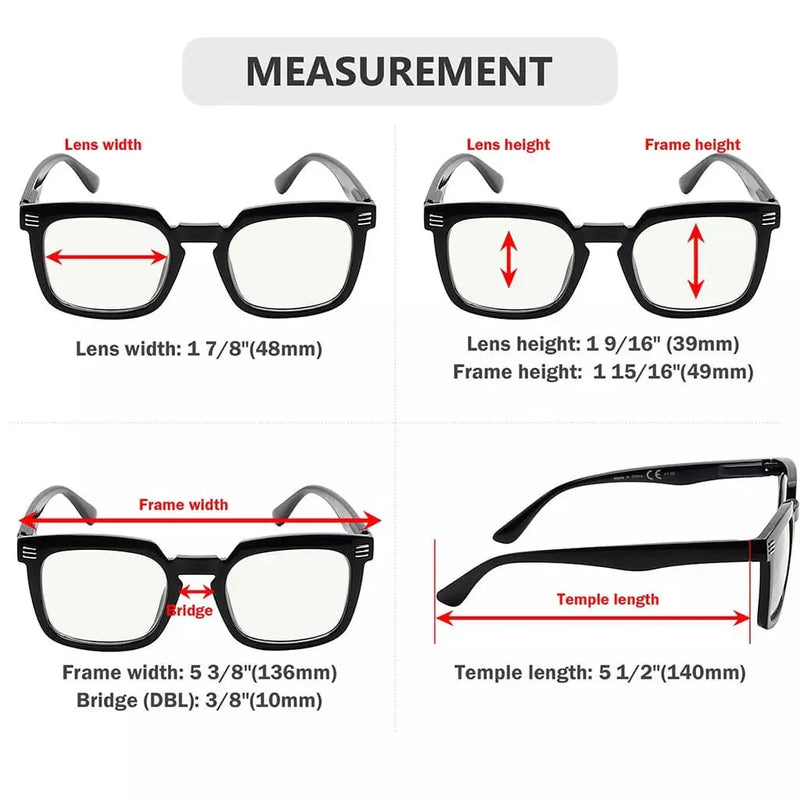 eyekeeper.com 4 Pack Square Progressive Multifocus Readers M2104 Eyeglasses