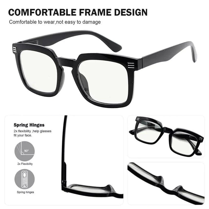 eyekeeper.com 4 Pack Square Progressive Multifocus Readers M2104 Eyeglasses