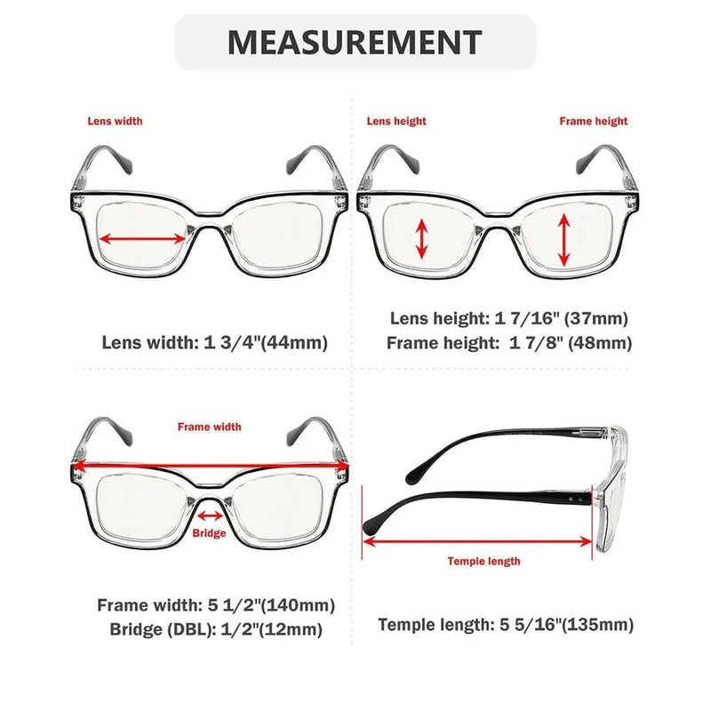 eyekeeper.com 4 Pack Square Progressive Multifocus Reading Glasses M2105 Eyeglasses