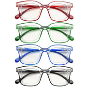 eyekeeper.com 4 Pack Square Progressive Multifocus Reading Glasses M2105 Eyeglasses