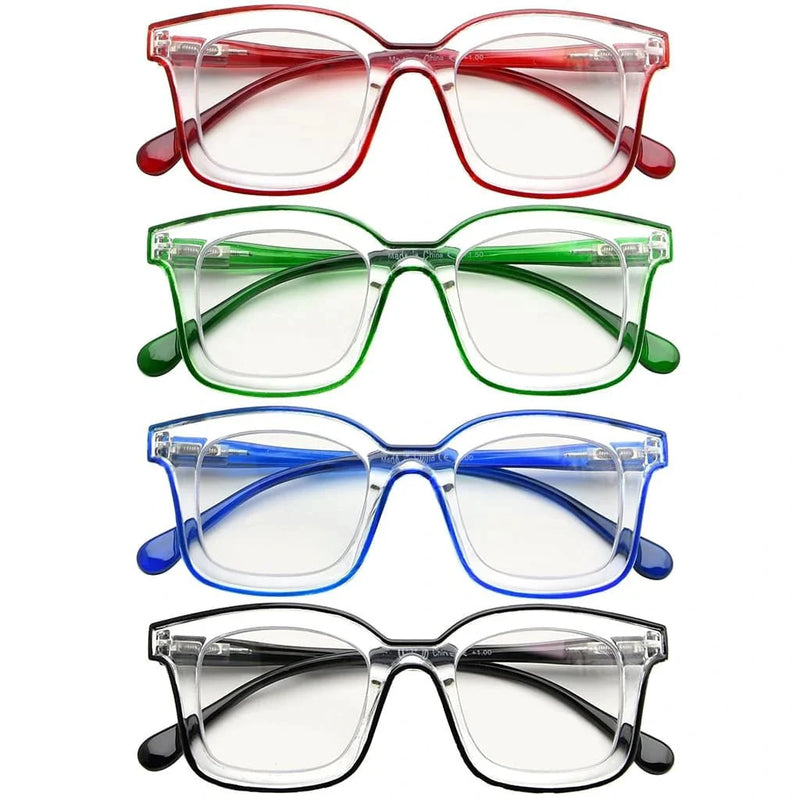 eyekeeper.com 4 Pack Square Progressive Multifocus Reading Glasses M2105 Eyeglasses