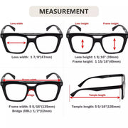 eyekeeper.com 4 Pack Square Reading Glasses Double Bridge Readers R2034 Eyeglasses