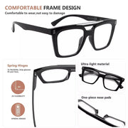 eyekeeper.com 4 Pack Square Reading Glasses Double Bridge Readers R2034 Eyeglasses
