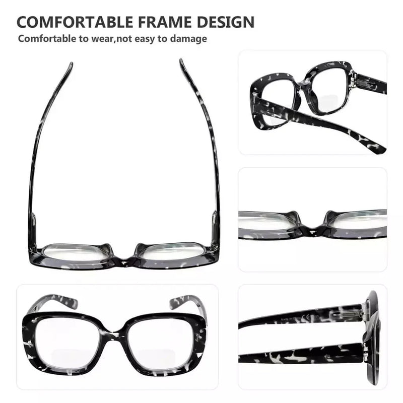 eyekeeper.com 4 Pack Square Thicker Frame Bifocal Reading Glasses BR2035 Eyeglasses