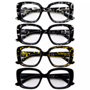 eyekeeper.com 4 Pack Square Thicker Frame Bifocal Reading Glasses BR2035 Eyeglasses