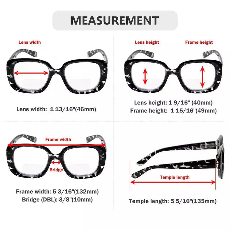 eyekeeper.com 4 Pack Square Thicker Frame Bifocal Reading Glasses BR2035 Eyeglasses
