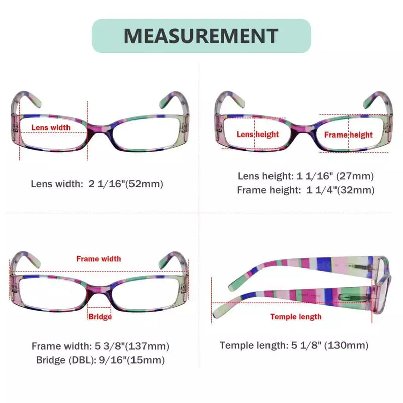 eyekeeper.com 4 Pack Stripe Pattern Stylish Reading Glasses R040S Eyeglasses
