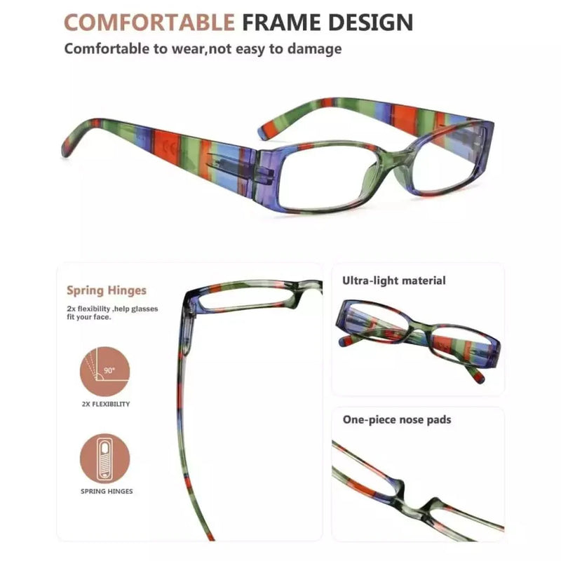 eyekeeper.com 4 Pack Stripe Pattern Stylish Reading Glasses R040S Eyeglasses