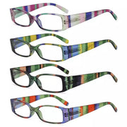 eyekeeper.com 4 Pack Stripe Pattern Stylish Reading Glasses R040S Eyeglasses