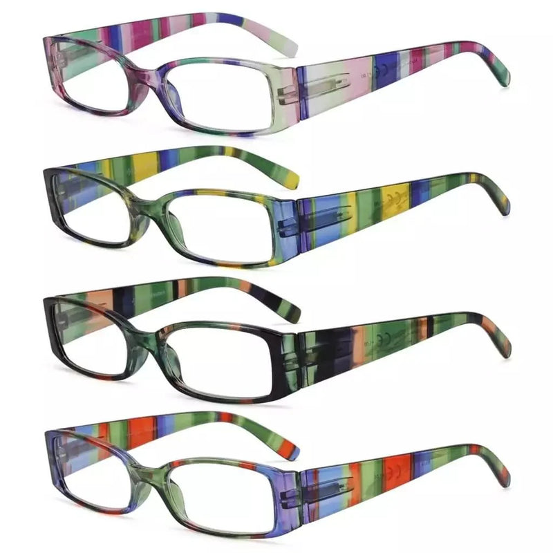 eyekeeper.com 4 Pack Stripe Pattern Stylish Reading Glasses R040S Eyeglasses
