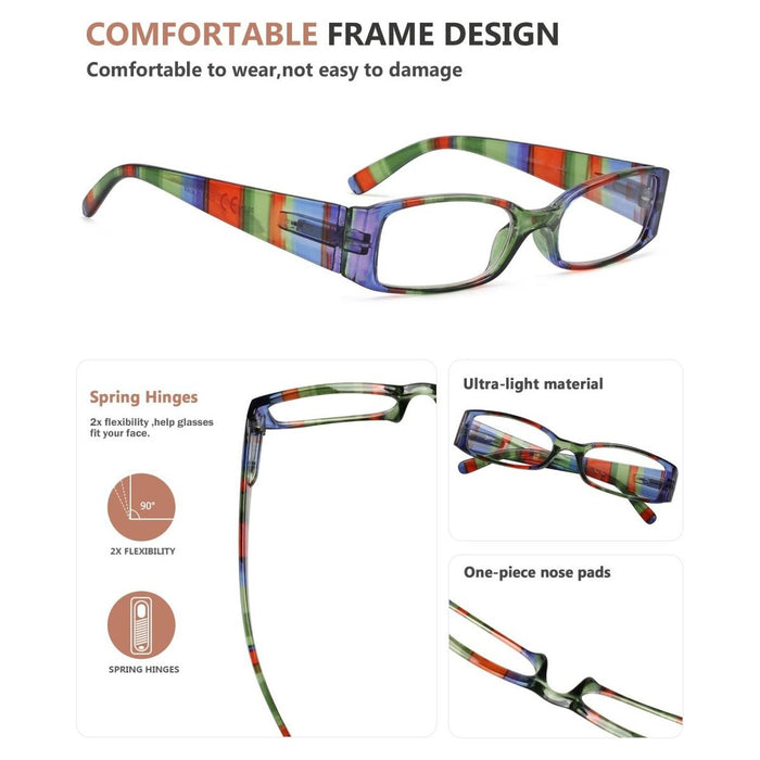 Eyekeeper - 4 Pack Stripe Pattern Stylish Reading Glasses R040S