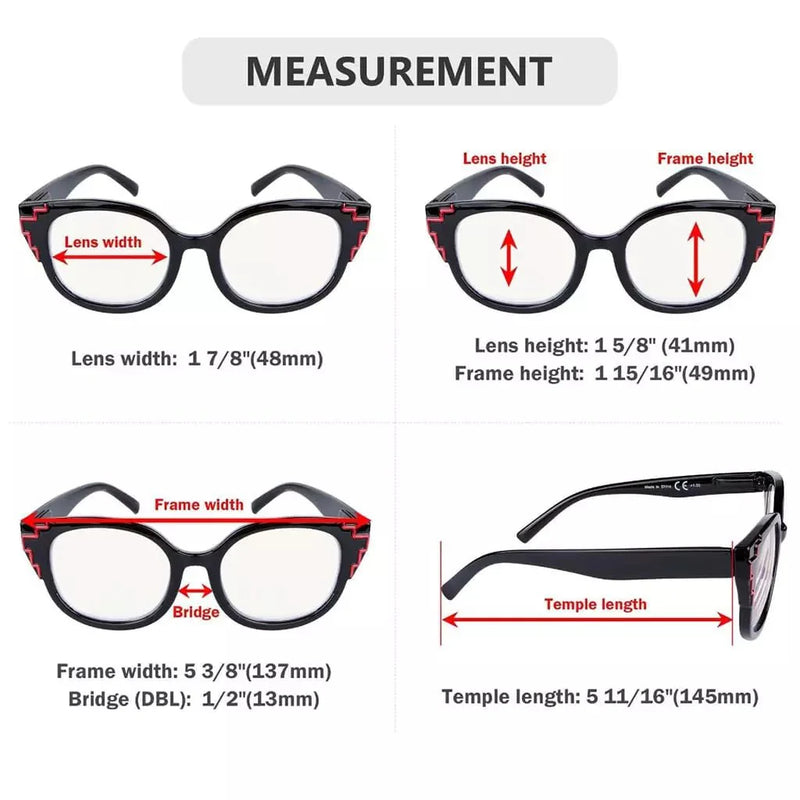 eyekeeper.com 4 Pack Striped Decorative Progressive Multifocus Reading Glasses M2119 Eyeglasses