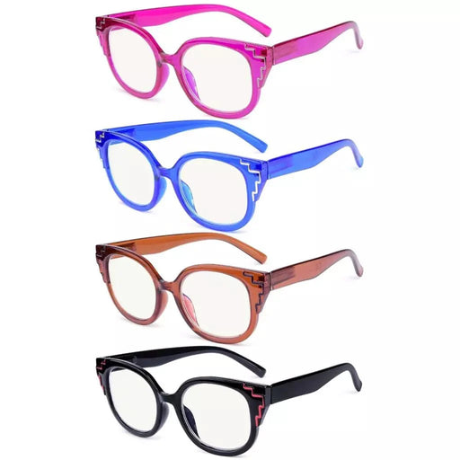 eyekeeper.com 4 Pack Striped Decorative Progressive Multifocus Reading Glasses M2119 Eyeglasses