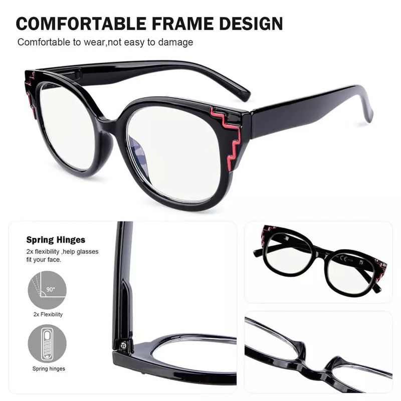 eyekeeper.com 4 Pack Striped Decorative Progressive Multifocus Reading Glasses M2119 Eyeglasses