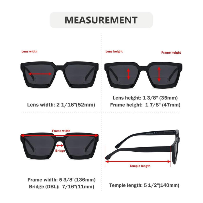 Eyekeeper - 4 Pack Thicker Frame Bifocal Reading Sunglasses Sbr2003