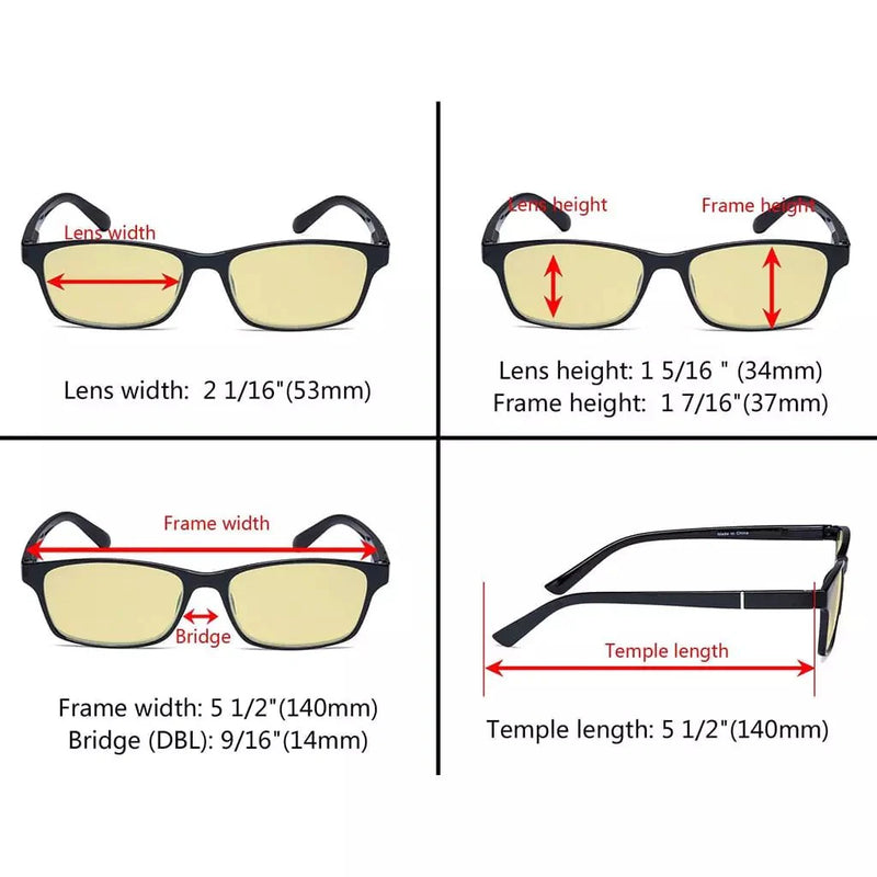 eyekeeper.com 4 Pack Stylish Blue Light Blocking Reading Glasses TME19042 Eyeglasses