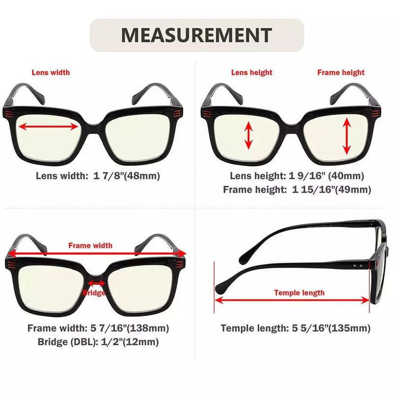 eyekeeper.com 4 Pack Stylish Blue Light Filter Reading Glasses UV2108 Eyeglasses