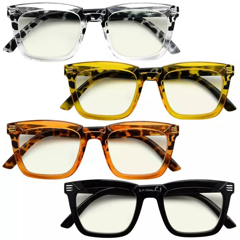 eyekeeper.com 4 Pack Stylish Blue Light Filter Reading Glasses UV2109 Eyeglasses