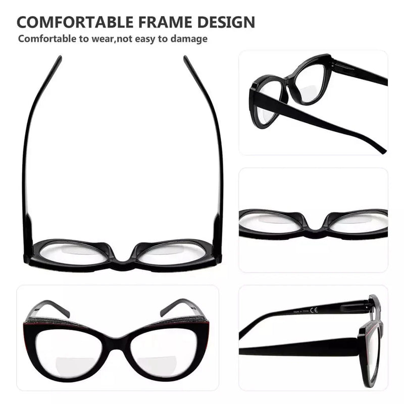 eyekeeper.com 4 Pack Stylish Cat-eye Bifocal Reading Glasses Cute Readers BR2118 Eyeglasses