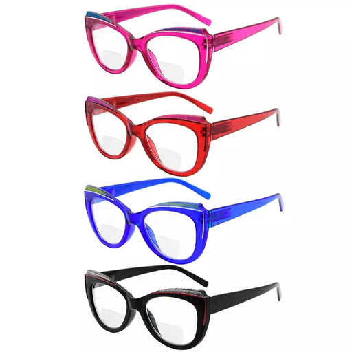 eyekeeper.com 4 Pack Stylish Cat-eye Bifocal Reading Glasses Cute Readers BR2118 Eyeglasses