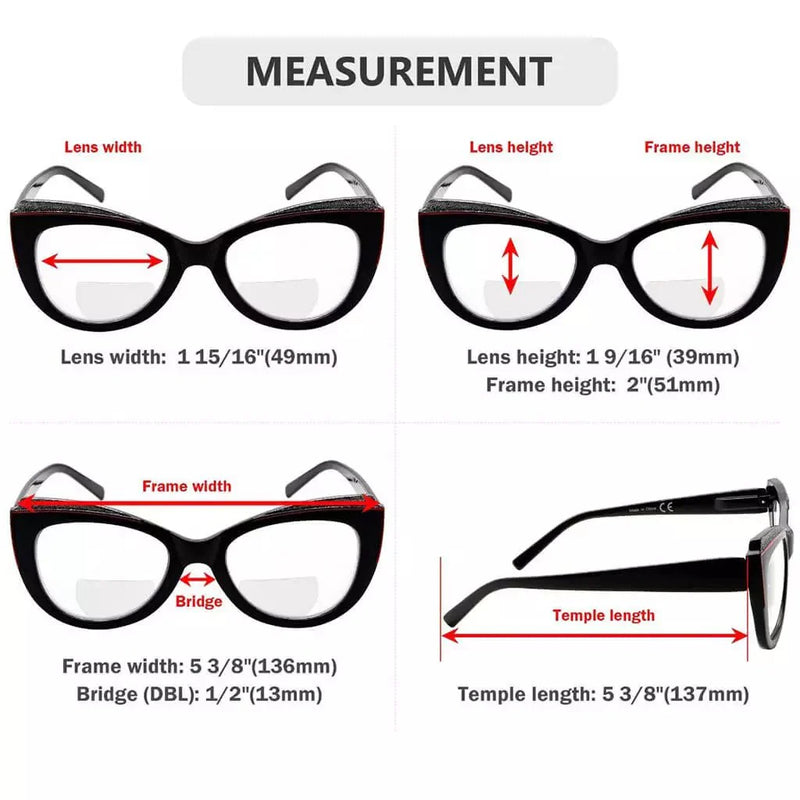 eyekeeper.com 4 Pack Stylish Cat-eye Bifocal Reading Glasses Cute Readers BR2118 Eyeglasses