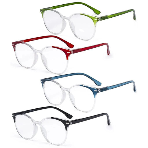 eyekeeper.com 4 Pack Stylish Design Round Ladies Reading Glasses R9002C Eyeglasses