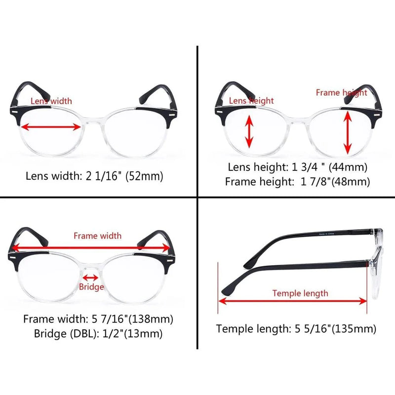 eyekeeper.com 4 Pack Stylish Design Round Ladies Reading Glasses R9002C Eyeglasses