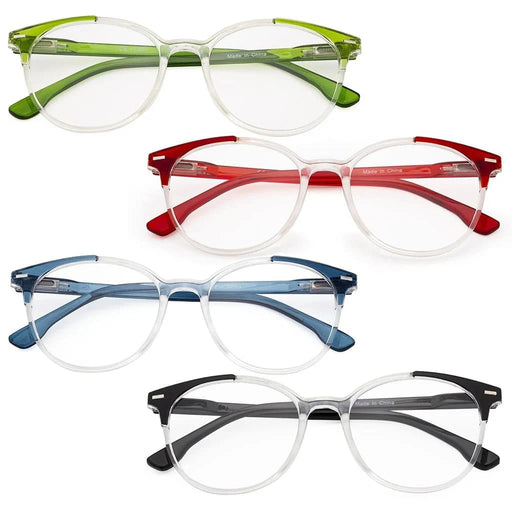 eyekeeper.com 4 Pack Stylish Design Round Ladies Reading Glasses R9002C Eyeglasses