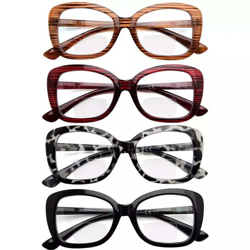 eyekeeper.com 4 Pack Stylish Elegant Bifocal Reading Glasses Retro Readers BR2011 Eyeglasses