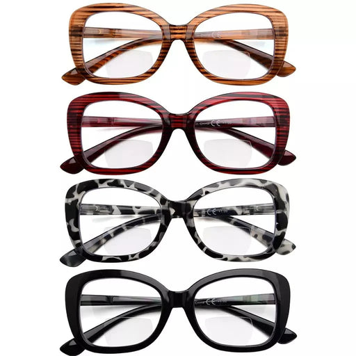 eyekeeper.com 4 Pack Stylish Elegant Bifocal Reading Glasses Retro Readers BR2011 Eyeglasses