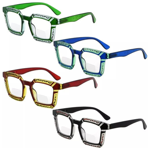 eyekeeper.com 4 Pack Stylish Floral Pattern Bifocal Reading Glasses BR2106 Eyeglasses