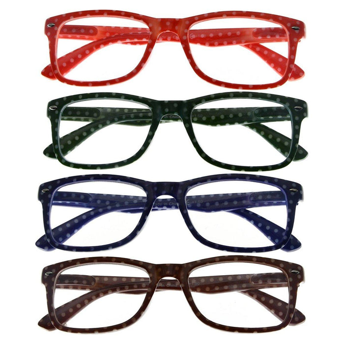 Eyekeeper - 4 Pack Stylish Polka Dots Reading Glasses R075P