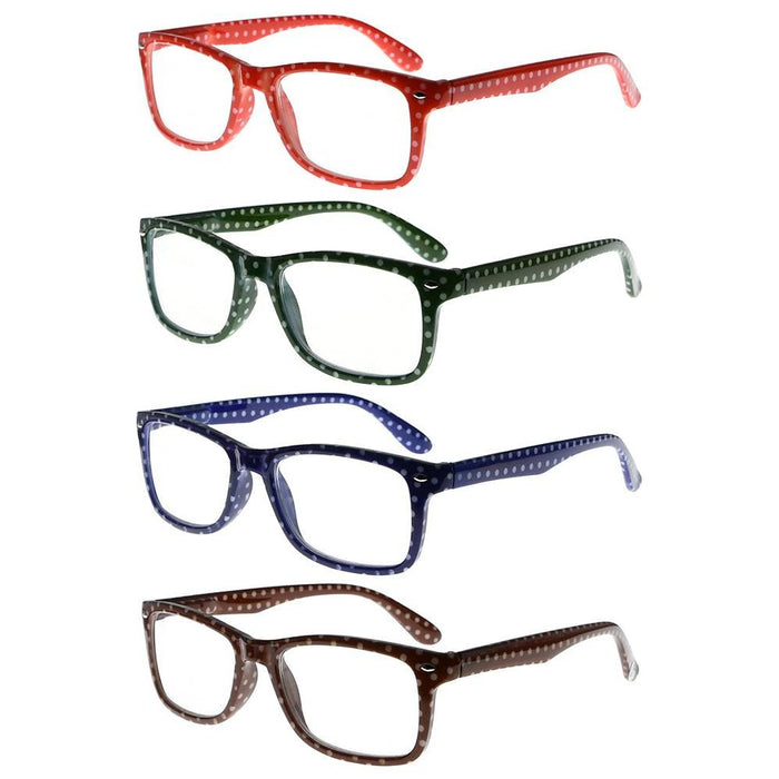 Eyekeeper - 4 Pack Stylish Polka Dots Reading Glasses R075P