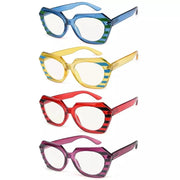 eyekeeper.com 4 Pack Stylish Polygon Progressive Multifocus Readers M2135 Eyeglasses