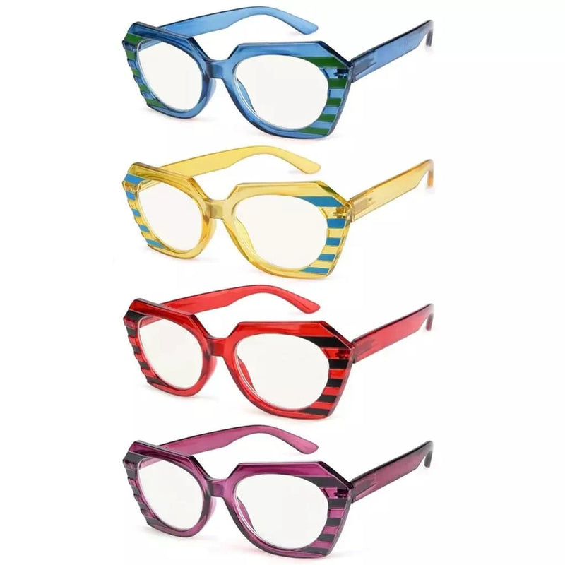 eyekeeper.com 4 Pack Stylish Polygon Progressive Multifocus Readers M2135 Eyeglasses